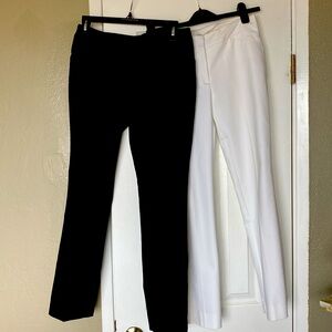 Chico’s Size 000 Straight Leg Dress Pants BLACK US Size 0 NWOT +white pair free